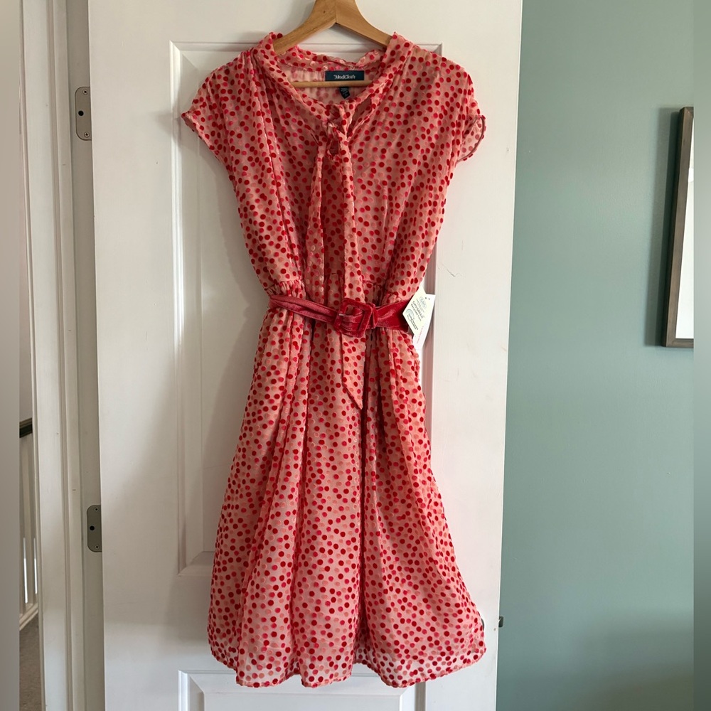 NWT ModCloth Confetti Confection Fit & Flare Dress size 12 with Belt